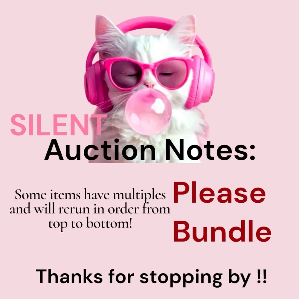 Silent Auctions Notes 🩷  ** DON’T BID ON THIS POST **